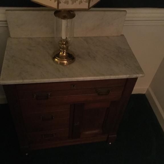 3 piece pine and walnut bedroom set