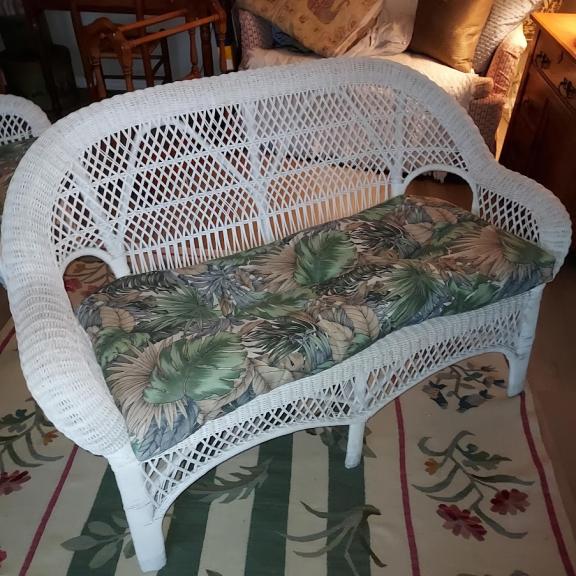 Vintage White Wicker Chair